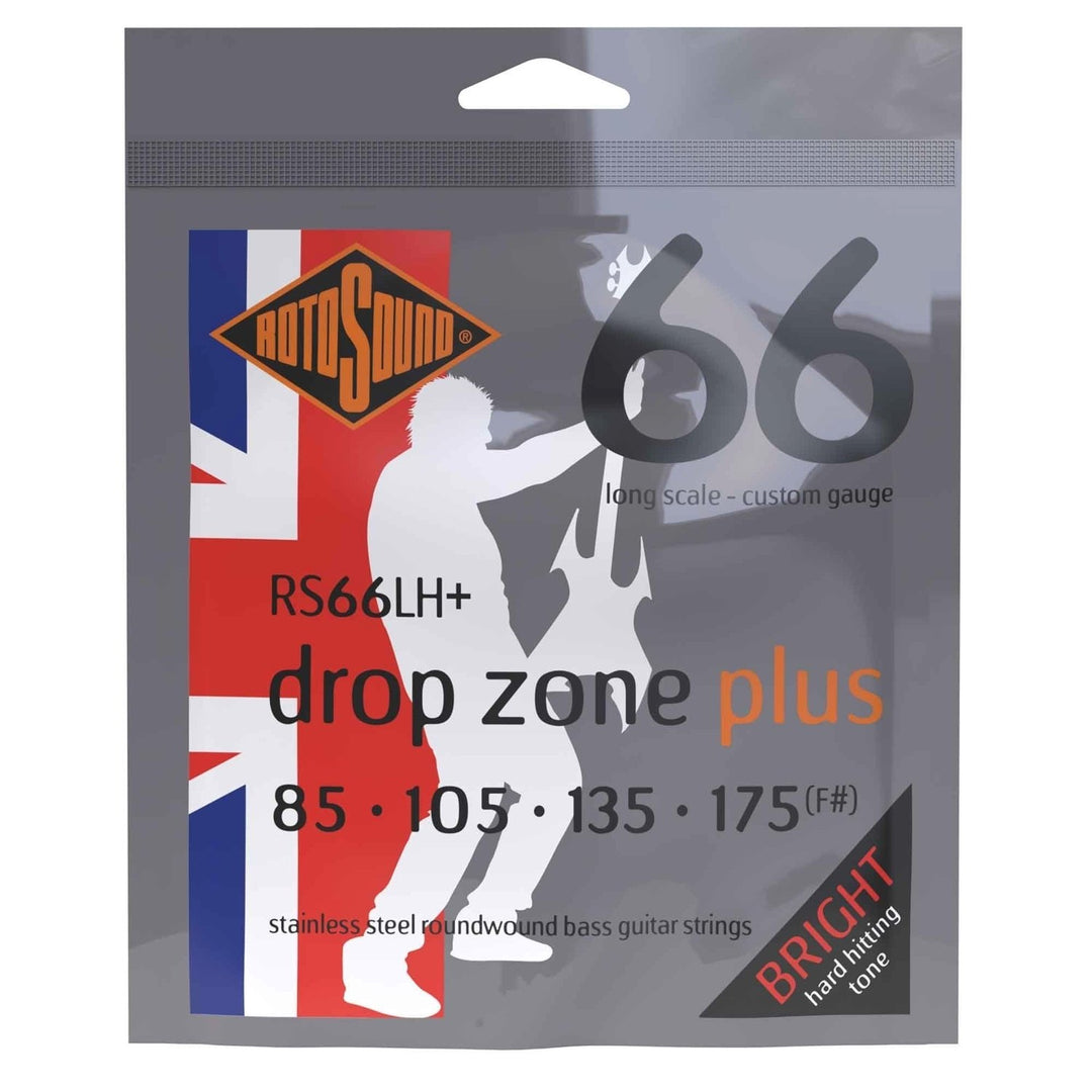 Rotosound sähköbasson kielet Swing Bass 66 - set 4-kielinen DROP ZONE PLUS Custom 85-175 (RS66LH+)