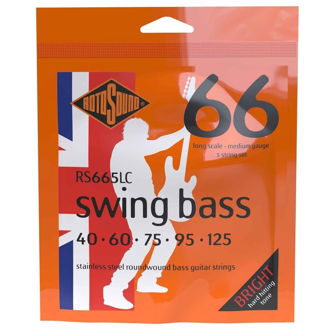 Rotosound sähköbasson kielet Swing Bass 66 - set 5-kielinen Stainless Steel Medium 40-125 (RS665LC)