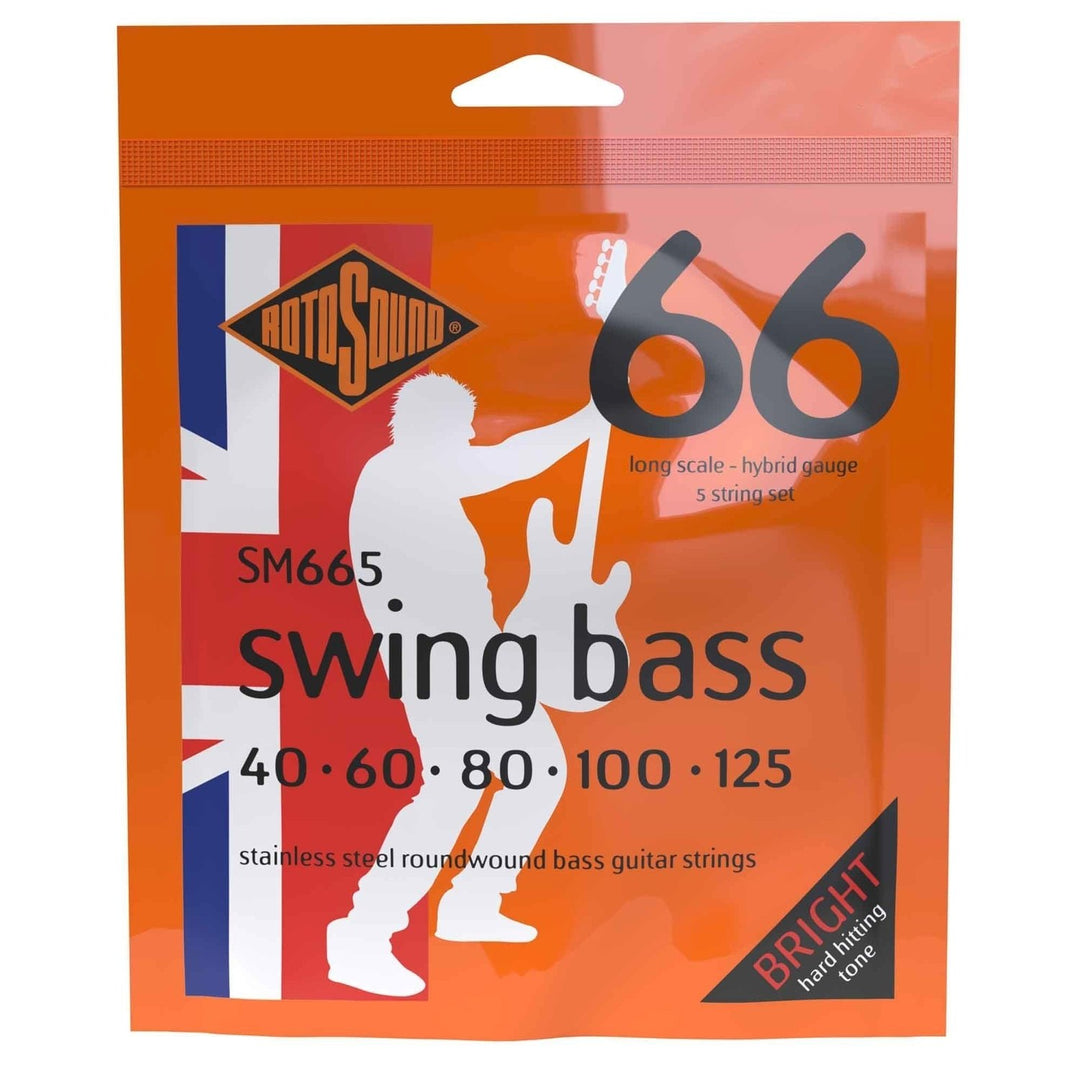 Rotosound sähköbasson kielet Swing Bass 66 - set 5-kielinen Stainless Steel Hybrid 40-125 (SM665)