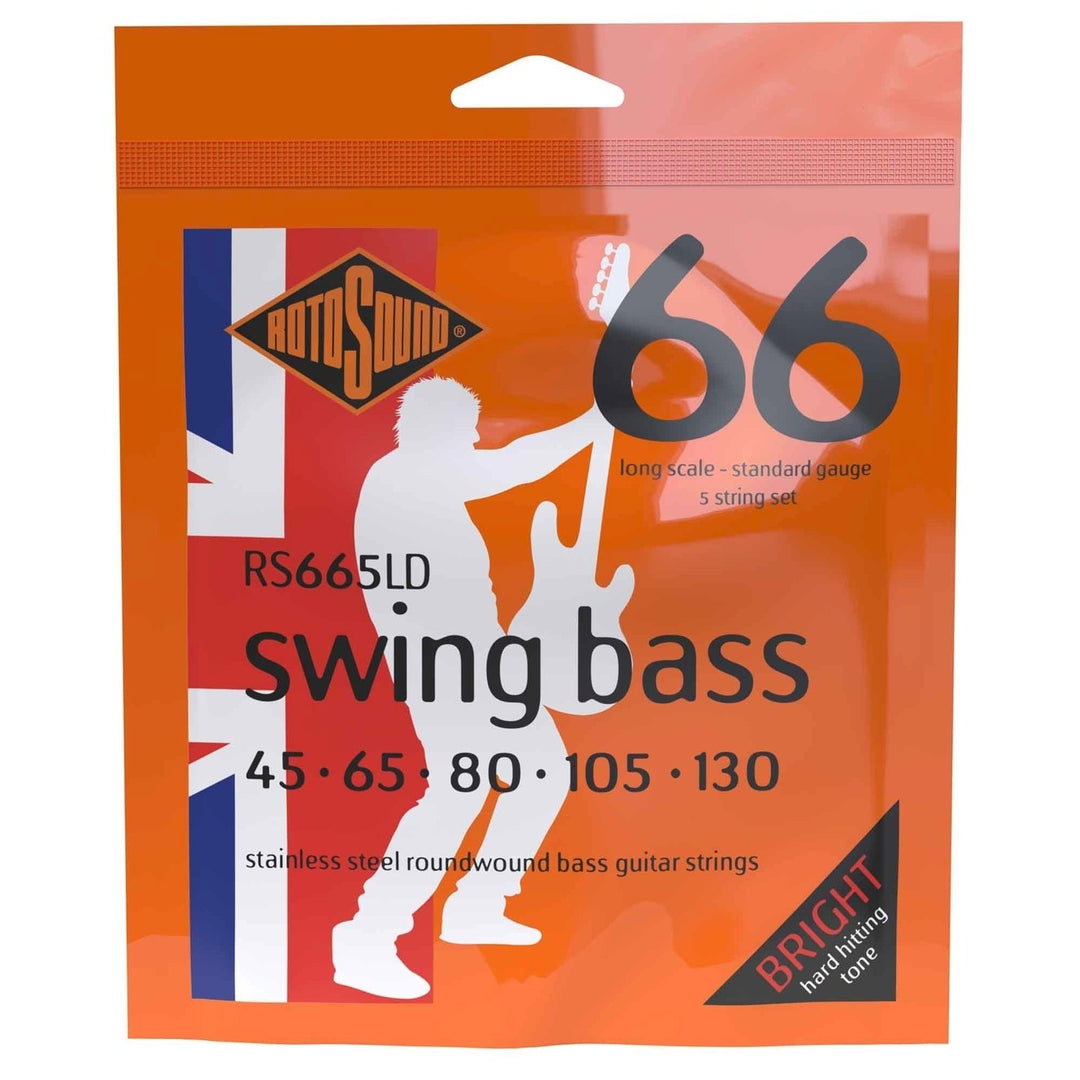 Rotosound E-Bass Strings Swing Bass 66 - Set 5-kielinen ruostumaton teräs Standard 45-130 (RS665LD)