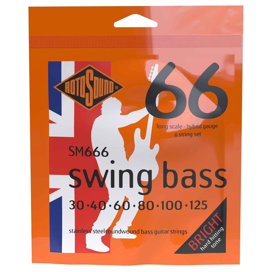 Rotosound sähköbasson kielet Swing Bass 66 - set 6-kielinen Stainless Steel Hybrid 30-125 (SM666)