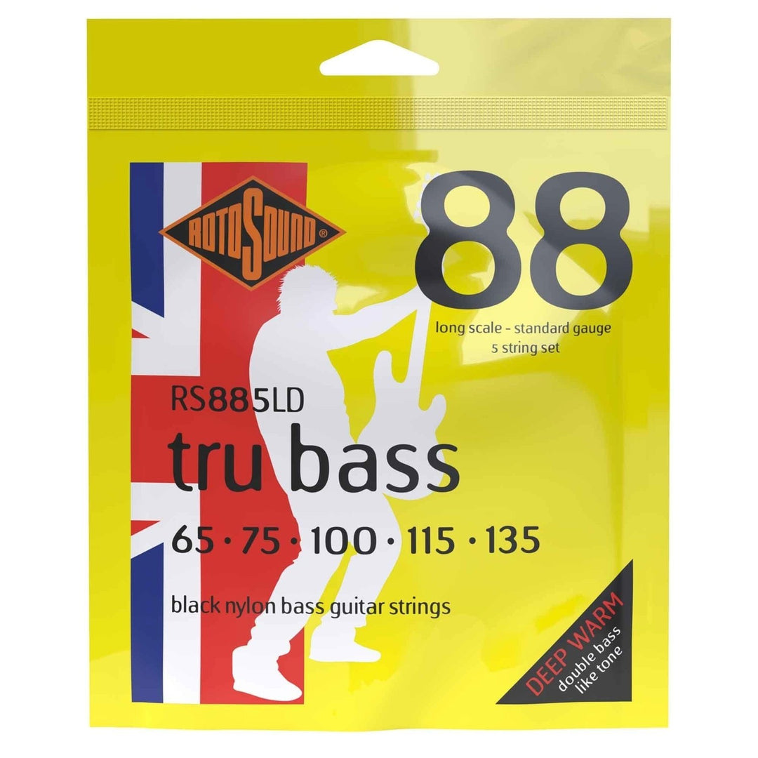 Rotosound E-Bass Strings Tru Bass 88 - 5-kielinen setti Long 65-135; Long-mittakaava: mittakaava (34"/860mm) – medium (32"/810mm) (RS885LD)