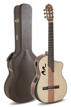 Manuel Rodriguez Electro-acoustic Café Cortado Cutaway – Curly Walnut (satin)