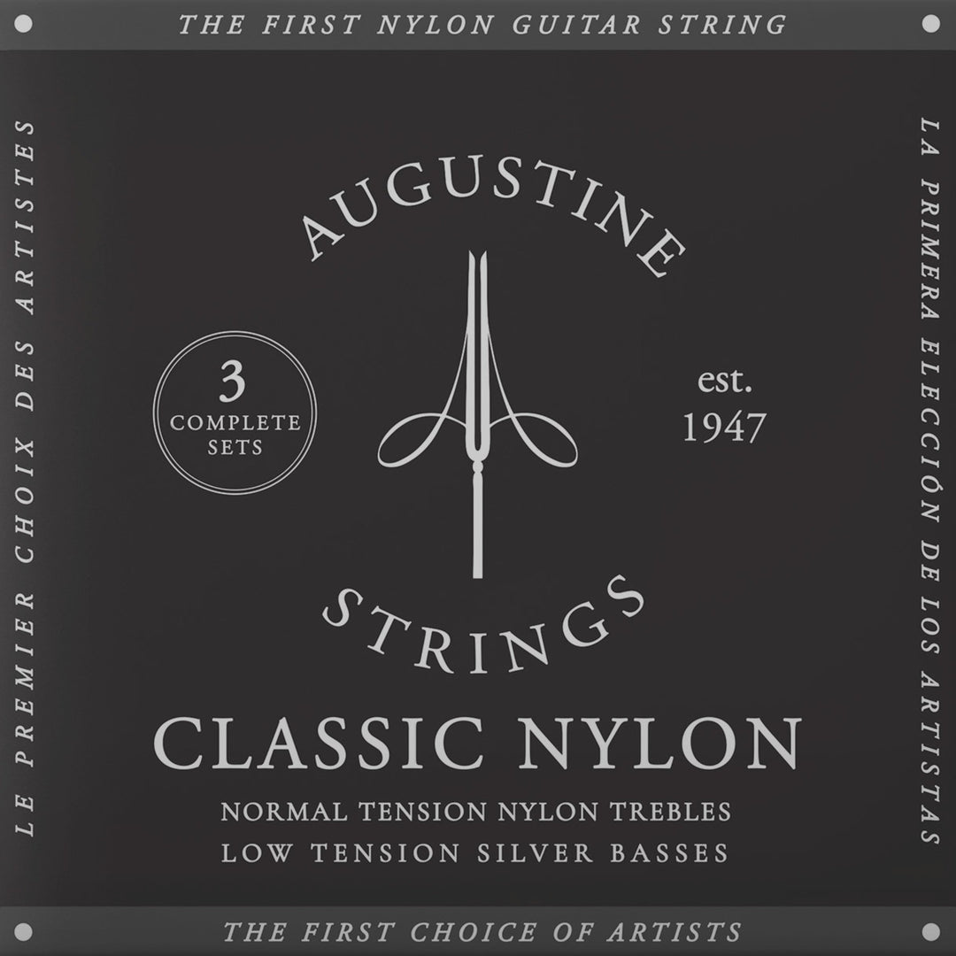 Augustine -kielet klassiselle kitaralle Classic Label - 3 x Set Classic Black (normal/low)