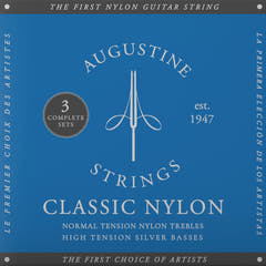 Augustine-kielet klassiselle kitaralle Classic Label – 3 x set Classic Blue (normal/high)