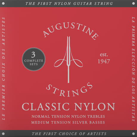 Augustine Strings for classic guitar Classic Label - 3 x Set Classic Red (normal/medium)