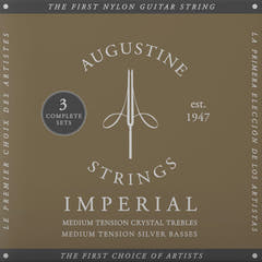 Augustine-kielet klassiselle Kitarat Imperial Crystal Nylon medium - 3 x Set Imperial Red (medium/medium)