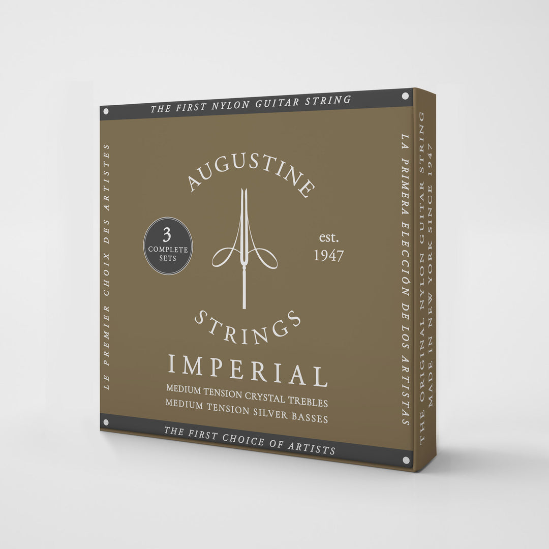 Augustine-kielet klassiselle Kitarat Imperial Crystal Nylon medium - 3 x Set Imperial Red (medium/medium)