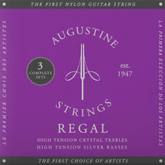 Augustine Jouset klassiselle kitaralle Regal Crystal Nylon high - 3 x Set Regal Blue (high/high)