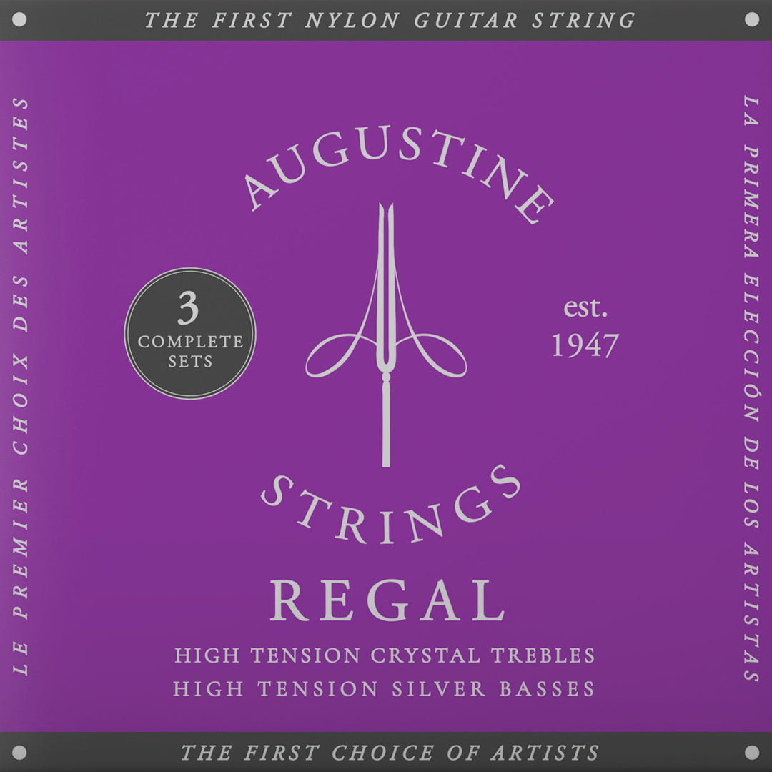 Augustine Jouset klassiselle kitaralle Regal Crystal Nylon high - 3 x Set Regal Blue (high/high)