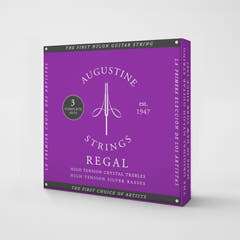 Augustine Jouset klassiselle kitaralle Regal Crystal Nylon high - 3 x Set Regal Blue (high/high)