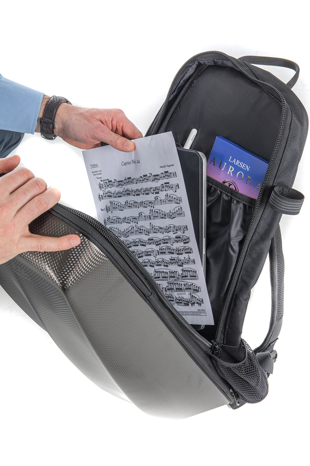 GEWA Rucksack for viulut case Space Bag - Titanium 4/4 - 3/4 (33 x 67 (with bow case 79 ) x 19 cm)