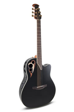 Ovation-sähkökitarat Celebrity Elite Deluxe Deep Contour – Black Satin (CDX40-5-G)