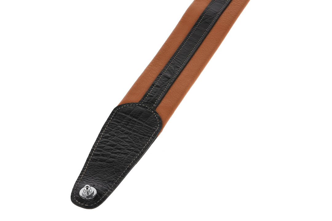 GEWA Guitar -hihnat Prestige 65, pehmustetut Security Locks - hiekanruskea/musta