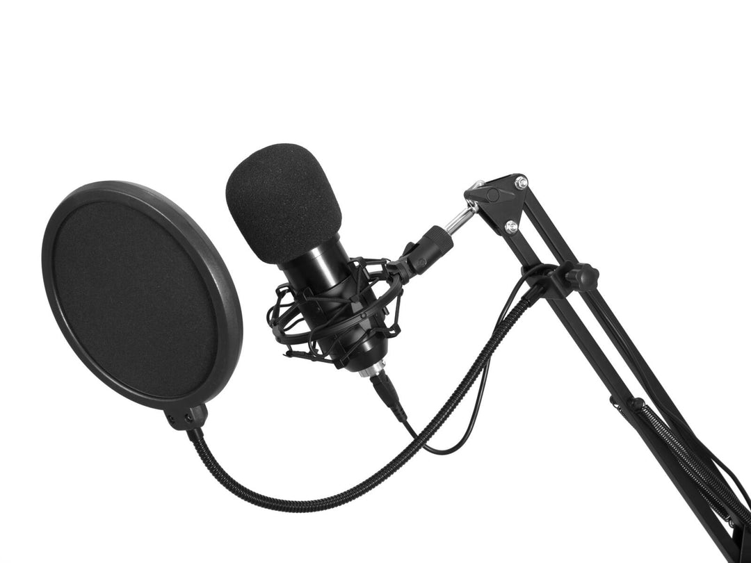 OMNITRONIC BMS-1C USB Kondensaattori Lähetysmikrofoni Setti