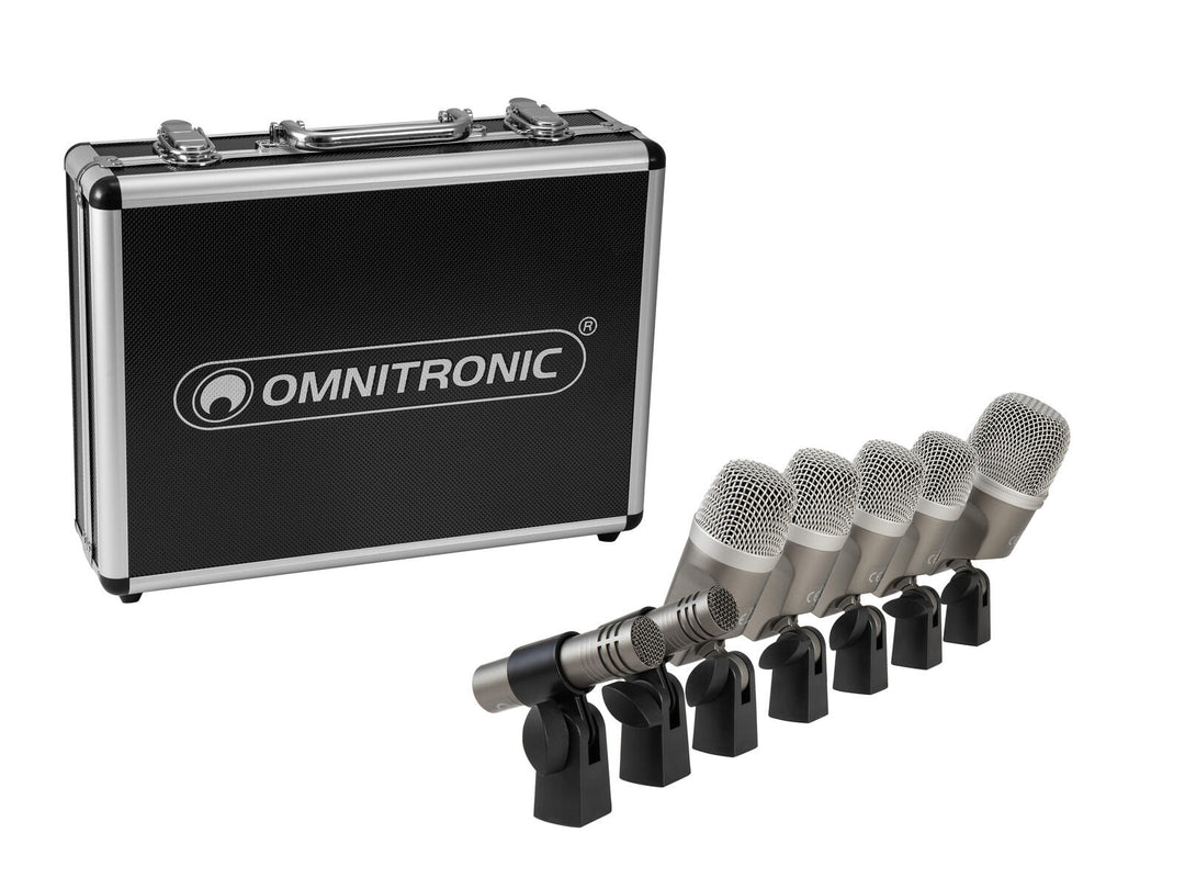 OMNITRONIC MIC 77-7LMH MK2 Rumpumikrofoni Setti