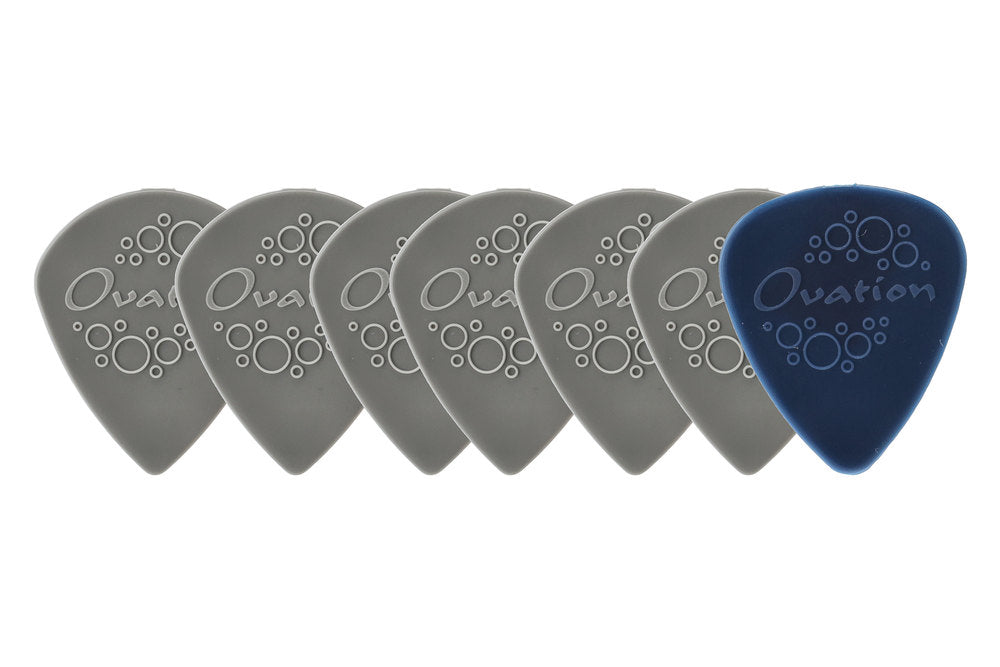 Ovation Diamond Grip Sharp Tip -plektrat 1,18 mm, sky gray, 7 kpl