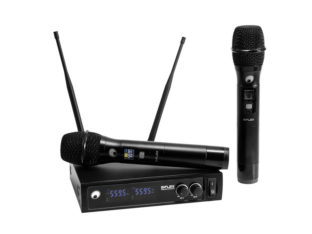 OMNITRONIC UHF E-FLEX 2, langaton mikrofonijärjestelmä 559-575 MHz