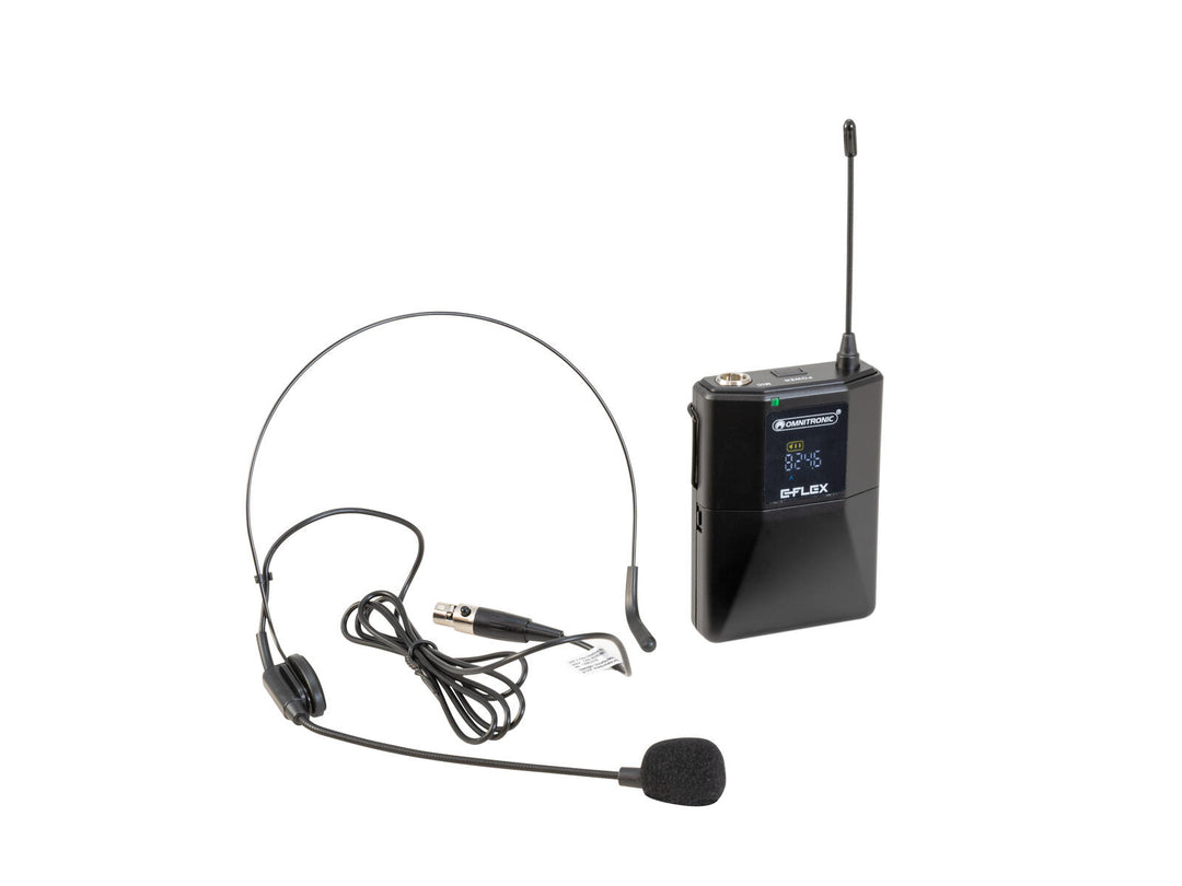 OMNITRONIC UHF E-FLEX bodypack-lähetin 823-832/863-865 MHz
