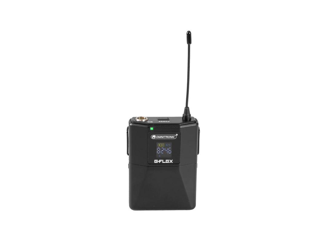 OMNITRONIC UHF E-FLEX bodypack-lähetin 823-832/863-865 MHz