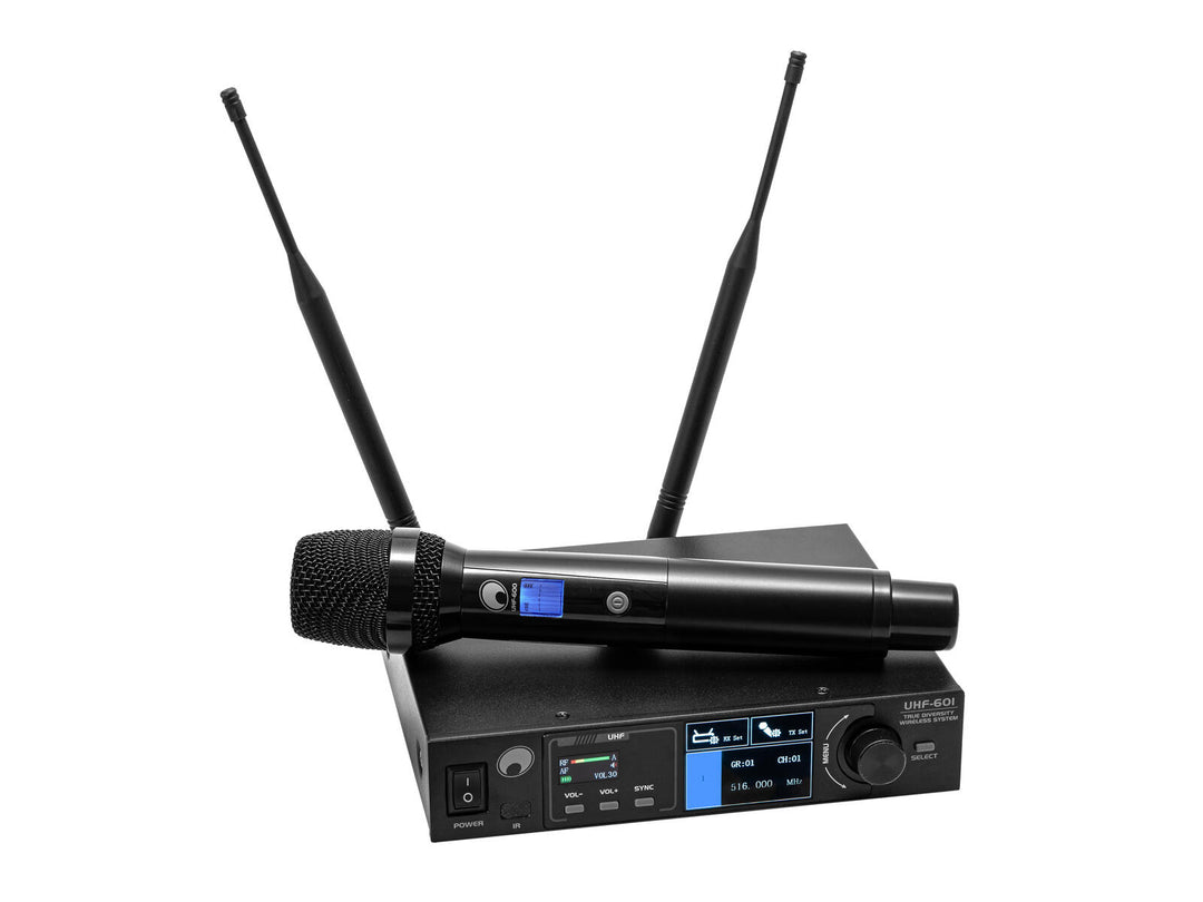 OMNITRONIC UHF-601 1-kanavainen langaton mikrofonijärjestelmä 823–832/863–865 MHz
