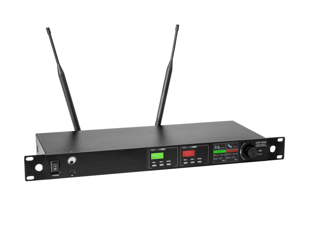 OMNITRONIC UHF-602 2-kanavainen langaton mikrofonijärjestelmä 520-554 MHz
