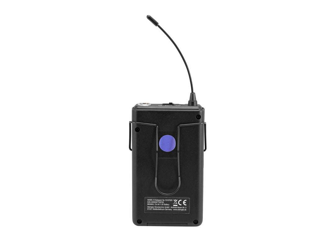 OMNITRONIC WAMS-12 Bodypack sisältäen Headsetin 865 MHz