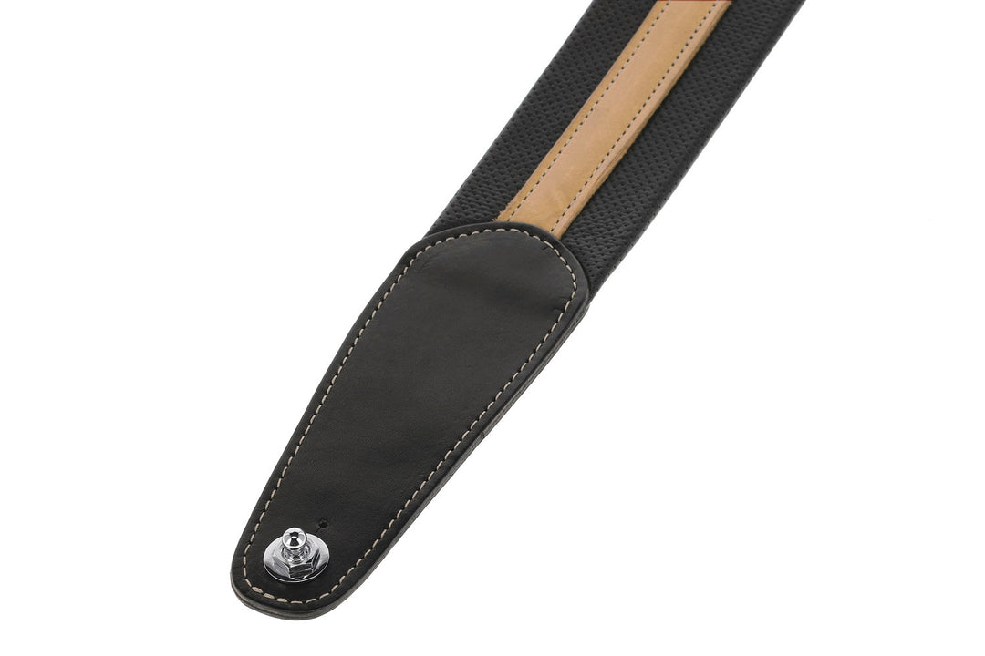 GEWA Kitarat Hihnat Prestige 65 pehmustetut Security Locks - black punctured/brown