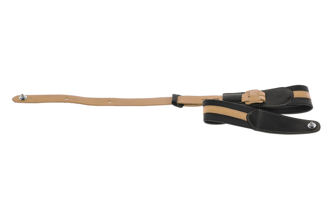 GEWA Kitarat Hihnat Prestige 65 pehmustetut Security Locks - black punctured/brown