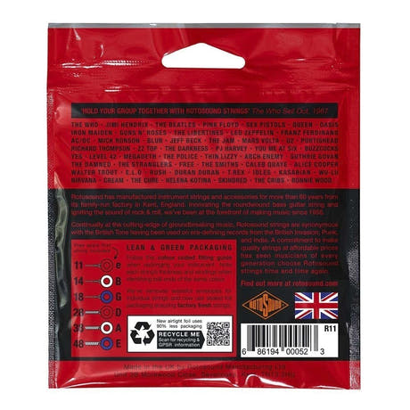 Rotosound Roto Reds R11 -sähkökitaran kielet 11-48