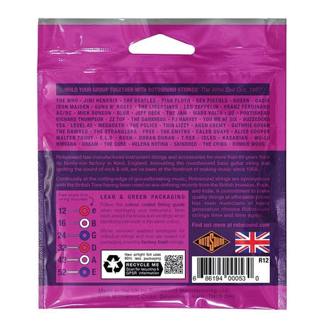 Rotosound Roto Purples R12 sähkökitaran strings 12-52