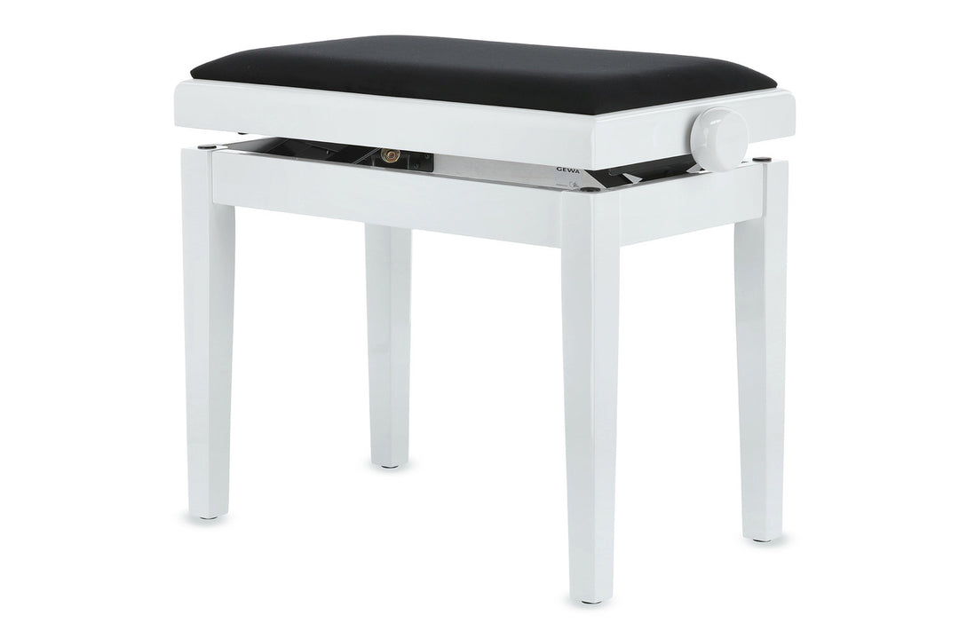 GEWA Piano penkki Deluxe - White high gloss (Seat black)