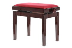 GEWA Pianotuoli Deluxe - Mahogany highgloss (Dark red istuin)
