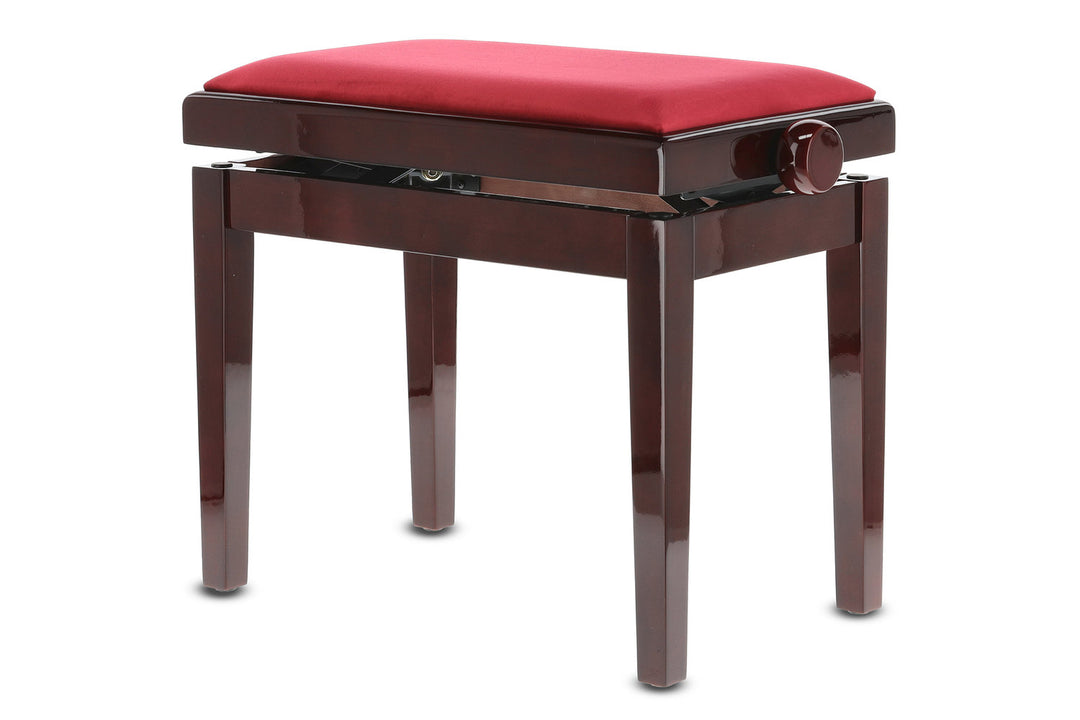 GEWA Pianotuoli Deluxe - Mahogany highgloss (Dark red istuin)