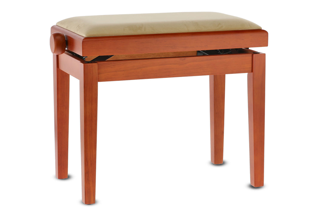 GEWA Pianotuoli Deluxe - Kirsikkapuu matt (Beige istuin)