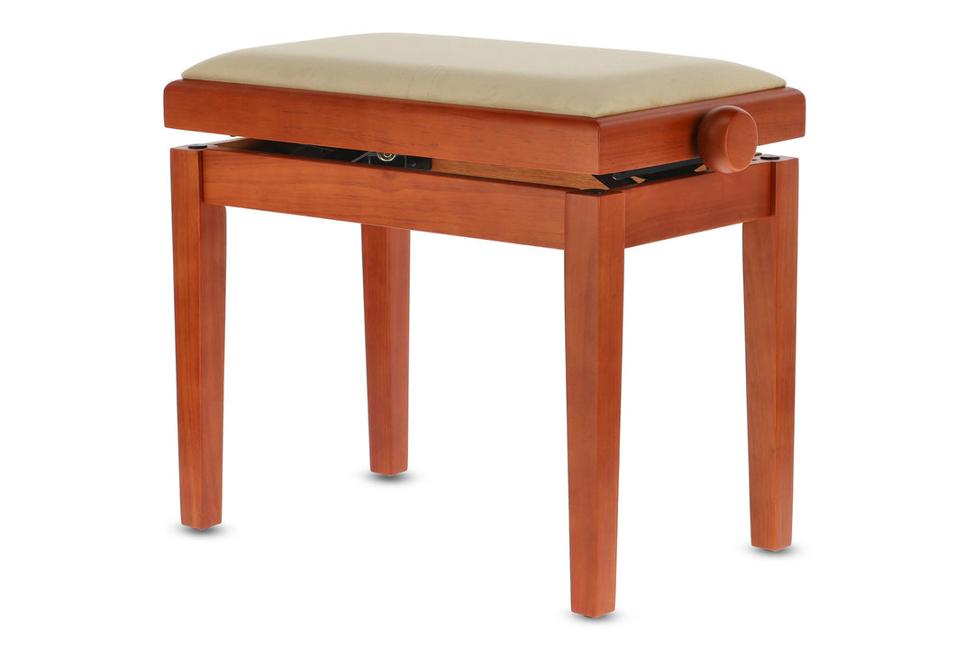 GEWA Pianotuoli Deluxe - Kirsikkapuu matt (Beige istuin)