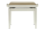 GEWA Piano bench Deluxe - Ivory high gloss (Beige seat)