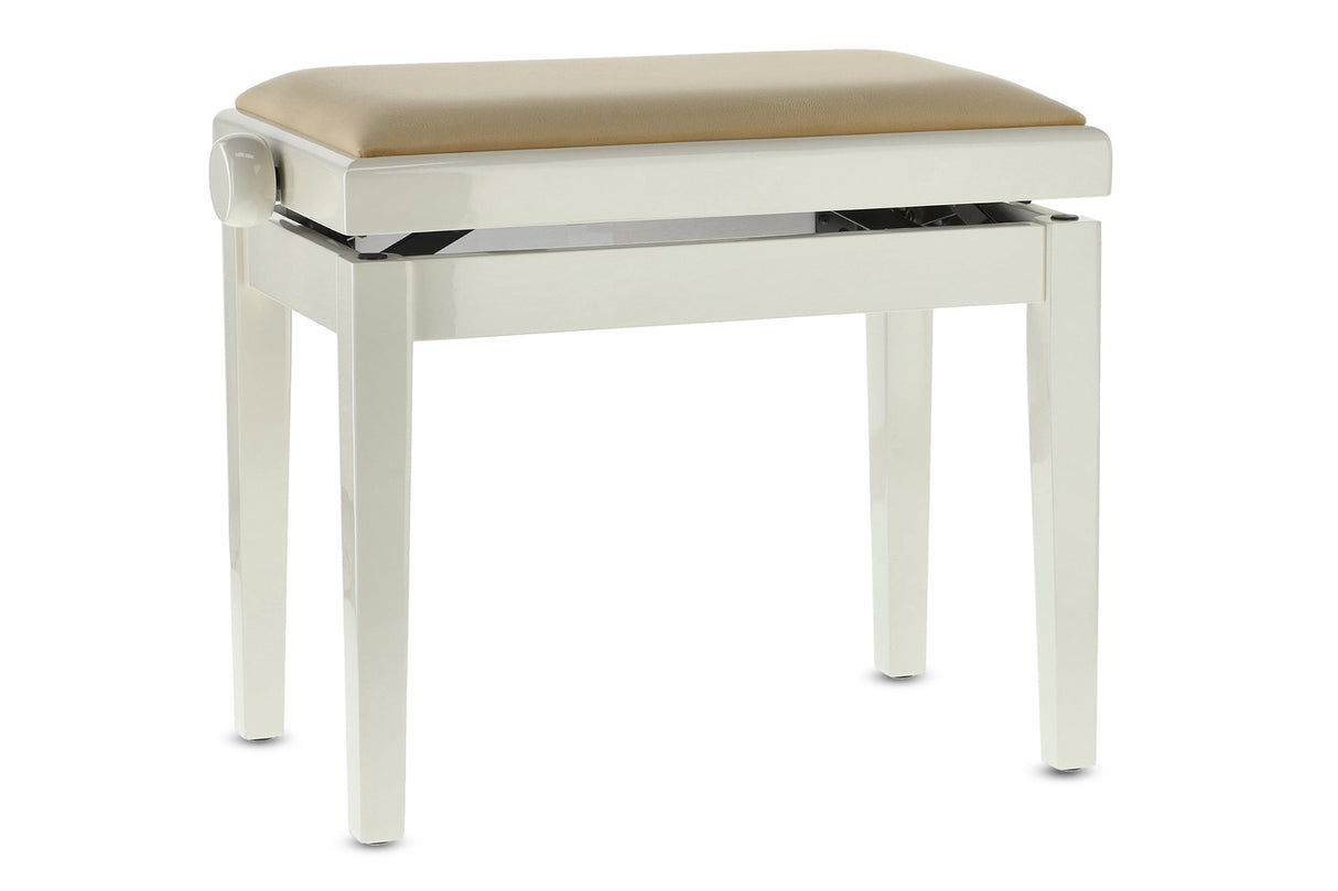 GEWA Piano bench Deluxe - Ivory high gloss (Beige seat)