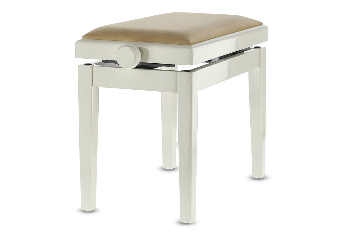 GEWA Piano bench Deluxe - Ivory high gloss (Beige seat)