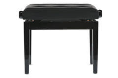 GEWA Pianotuoli Deluxe Leather Black, Highgloss - Black cover made of artificial leather