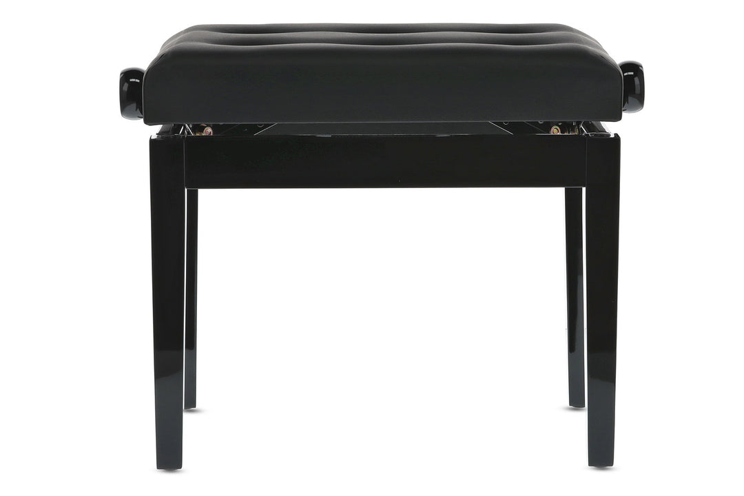 GEWA Pianotuoli Deluxe Leather Black, Highgloss - Black cover made of artificial leather