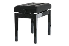 GEWA Pianotuoli Deluxe Leather Black, Highgloss - Black cover made of artificial leather