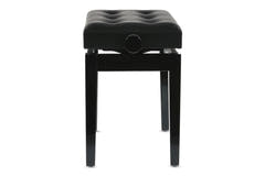 GEWA Pianotuoli Deluxe Leather Black, Highgloss - Black cover made of artificial leather
