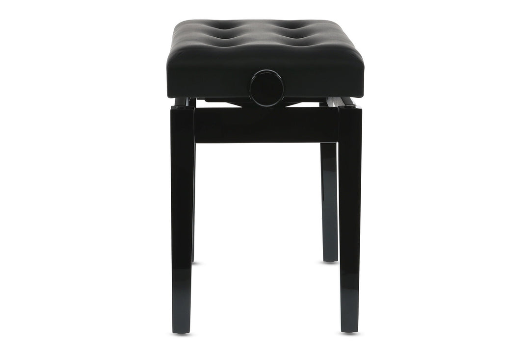 GEWA Pianotuoli Deluxe Leather Black, Highgloss - Black cover made of artificial leather