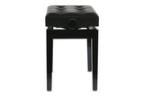 GEWA Piano bench Deluxe Leather Black, Highgloss - Black cover made of artificial leather