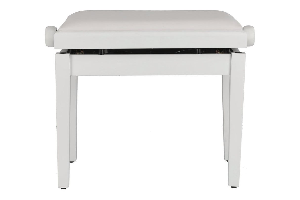 GEWA Piano bench Deluxe Autolift Vinyl - White matt (White seat)