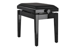 GEWA Piano bench Deluxe Autolift Vinyl – Black highgloss (Seat black)