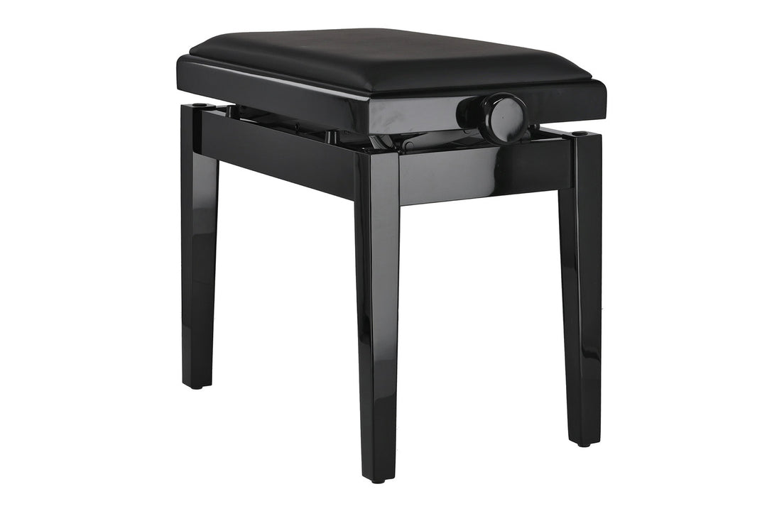 GEWA Piano bench Deluxe Autolift Vinyl – Black highgloss (Seat black)