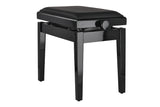 GEWA Piano bench Deluxe Autolift Vinyl - Black highgloss (Seat black)