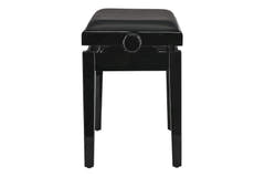 GEWA Piano bench Deluxe Autolift Vinyl – Black highgloss (Seat black)